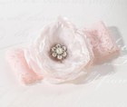 Vintage Blush Rhinestone Garter