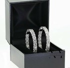 Moissanite Inside Outside Hoop Earrings Solid 14k White Gold 3 Carat Round Cut