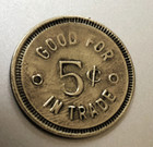 Vtg Brass Trade Token  Pete s Place  Hayfield mn  Good For 5 Cents In Trade