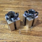 Set Of 2 Godinger Silverplate Holiday Candlestick Present Boxes Candle Holders