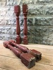 4 Balusters Rustic Red Wood Architectural Salvage Spindle Porch Post House E