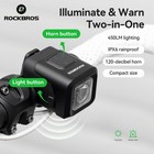 Rockbros Bike Horn Bicycle Light 2 In 1 120 Db Horn   450lm Headlight Waterproof