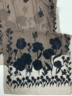 Stunning Women   s Silk Vintage Scarf In Brown W Velvet Floral Motifs 29  21  Ec