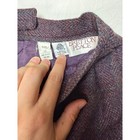 Bretton Place Vintage 100  Wool Herringbone Plaid Midi Skirt Purple Brown Sz 12