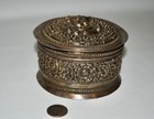 Antique Shan Burmese Repoussed Silver Betel Nut Box From Myanmar