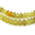Rare Antique Yellow Vaseline Glass Beads 11-15mm  976a057  Rustic