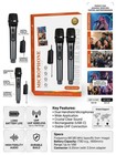 Dual Wireless Microphone System Uhf Handheld Mic For Karaoke Party Speech Singin