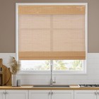 Bamboo Roman Shades  Cordless Natural Woven Blinds  Privacy Lined Sun Shade