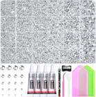 Silver Bedazzler Kit With Rhinestones  35000pcs Multi Size Rhinestones For Be   