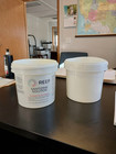 Qty 60- One 1 Gallon Plastic Bucket White With Handle - Easily Removable Label