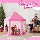 Princess Castle Play Tent Girls Large Hexagon Playhouse With Star Lights Pink   