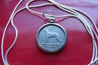 Very Fine 1928 Irish Sixpence Pendant Antique On A 18   925 Silver Snake Chain