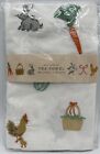 Rifle Tea Co Tea Towel 21   x28    Farm Carrots Animals Cotton Embroidered Bunny