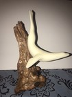 John Perry Driftwood Sculpture With White Seal sealion  12   t X 7   l X 4   d  euc 