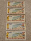 5x 1965 Bahamas 3 Dollars Three Dollar Qeii Elizabeth Ii Banknotes A Prefix Rare