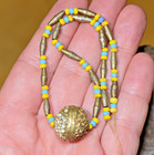 Antique Yoruba Tribe Gilded Brass Baby Coil Granulate Beads Nigeria Africa Trade