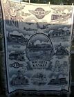 Vintage 1980s Wichita  Kansas History Decorative Blanket Throw 52  X 44 