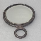 Vintage Antique Art Nouveau Sterling Silver Hand Held Vanity Mirror