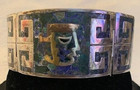 Vintage Mexican Metales  mixed Metals  Eagle Assay Taxco Sterling Wide Bracelet
