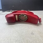 Vintage Itt Cherry Red Slimline Rotary Telephone