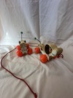 Vintage Wooden Pull Toy Little Snoopy Dogs Pair Lot Of 2