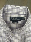 Nwt Men s Polo Ralph Lauren Purple Checked Button Down 100  Cotton Dress Shirt L