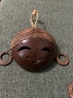 2 Hand Carved Vintage Coconut Tiki Mask Wall Decor Polynesian Tribal Art 5   x5   