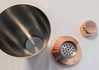 New     Mainstays 25oz Copper Stainless Steel Cocktail Shaker 3   piece Mixology Set