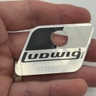 Vintage Ludwig Black   White Rocker Drum Badge - Snare Tom Bass