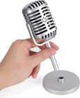 Classic Retro Style Microphone Prop  Fake Vintage Microphone Prop Model With Sta