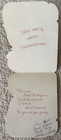 Vintage Thanksgiving Baby First Hold Teddy Bear Flocked Greeting Card 1960s
