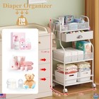 3-tier Baby Diaper Caddy Cart Organizer With Dividers   Drawer For Nursery