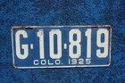 1925 Colorado Guest   Visitor License Plate