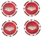 Las Vegas Casino Poker Chips Set Of 12 Red White Nevada Souvenir Lot 1 5in