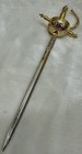 Vtg 50   s Toledo Spanish Sword 8 5    Damascene Style Letter Opener Spain Gold Tone