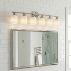 39 In Nickel Vanity Light With Glass Shade 6-lights Wall Fixture Bathroom Mirror