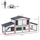 Big Rabbit Cage Guinea Pig House W  Double Ramp  Weatherproof Wood Rabbit Hutch