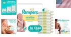 Pampers Sensitive Baby Wipes Unscented  16 Pack  1344 Total Count