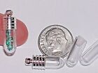 1 Tiniest Short Mini Tube Glass Bottle Vials Rice Tiny Charm Little Pendant Cap