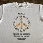 Vintage 1990s Recycle Peace T-shirt White Rare Men   s Size L California