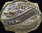 H-e Matty Ranch Camp Arkansas Western Cowboy Horse Trophy Belt Buckle