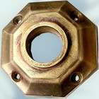 Antique Art Deco Heavy Cast Brass Octagon Round Door Knob Back Plate 2 3 8    B