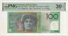 1999 Australia Certified   Graded  pmg Very Fine 30  Epq  100 00 Polymer Note