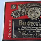 Vintage Budweiser Beer Bar Framed Mirror   king Of Beers  24   x16  Gold red