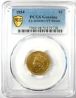 1854 Three Dollar Indian Gold Coin  3 - Certified Pcgs Vf Details - Rare Coin 
