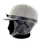 Vintage Agv Valenza Italian Helmet Houndstooth Tweed Vespa Scooter Made In Italy