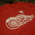 Adidas Detroit Red Wings Nhl Hockey Long Sleeve Shirt Red White Logo Large
