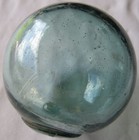 Japanese Blown Glass Float 3  Aqua Wp Makers Mark Dgb 136 139  Vintage Usa Bz