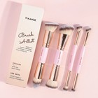 4pcs Basic Makeup Brushes Set With Box Dual-ended Foundations Powder Blush Detai