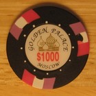  100 Golden Palace Casino Chip  1000 Moscow Russia